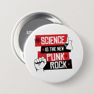 BADGE ROND 7,6 CM LA SCIENCE EST LE NOUVEAU ROCHER DE PUNK