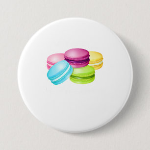 Badge Rond 7,6 Cm La vie est meilleure avec Macarons pour Macar doux