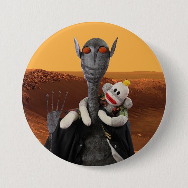 Badge Rond 7,6 Cm La vie sur Mars (Devant)