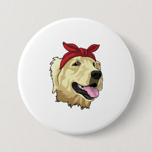Badge Rond 7,6 Cm Labrador avec Bandana