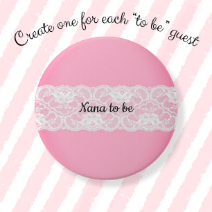 Badge Rond 7,6 Cm Lace Pink Nana
