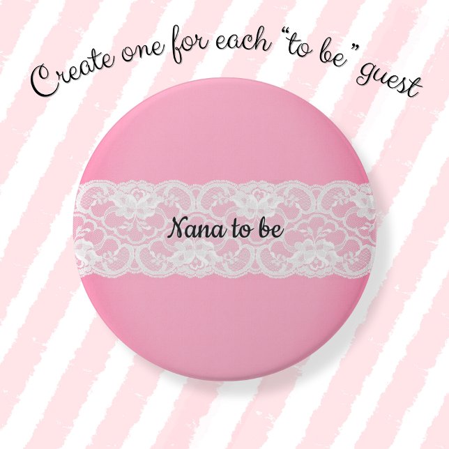 Badge Rond 7,6 Cm Lace Pink Nana (Créateur téléchargé)