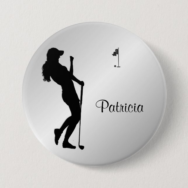 Badge Rond 7,6 Cm Ladies Golfer Personal (Devant)