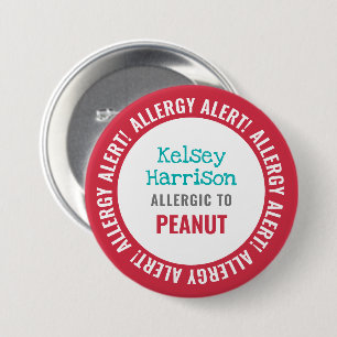 Badge Rond 7,6 Cm L'alerte d'allergie customisée badine l'école