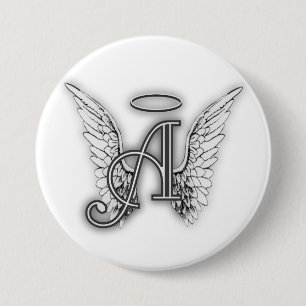 Badge Rond 7,6 Cm L'alphabet d'ange ce dernier initial s'envole le