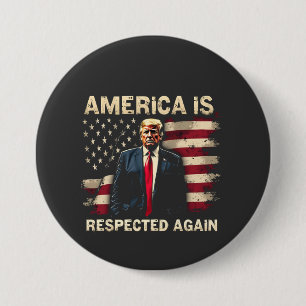 Badge Rond 7,6 Cm L'Amérique est de nouveau respectée Trump USA 4 ju