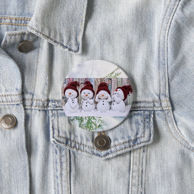 Badge Rond 7,6 Cm L'amitié réchauffe une journée froide (En situation)