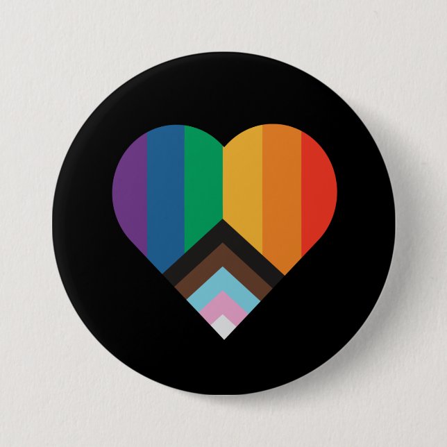 Badge Rond 7,6 Cm L'amour LGBT+pride. drapeau arc-en-ciel (Devant)