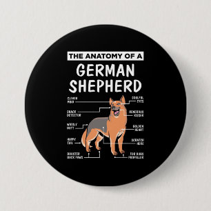 Badge Rond 7,6 Cm L'Anatomie D'Un Berger Allemand