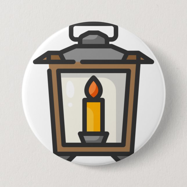 Badge Rond 7,6 Cm lanterne (Devant)