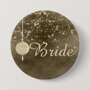 Badge Rond 7,6 Cm Lanternes en ivoire de mariée