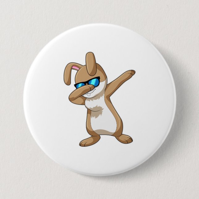 Badge Rond 7,6 Cm Lapin à Hip hop Dance Dab (Devant)
