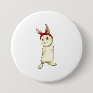 Badge Rond 7,6 Cm Lapin avec Bandana