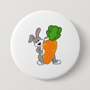 Badge Rond 7,6 Cm Lapin avec carotte