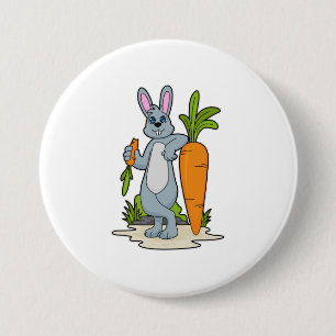 Badge Rond 7,6 Cm Lapin avec carotte