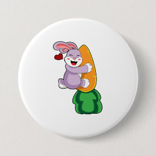 Badge Rond 7,6 Cm Lapin avec carotte