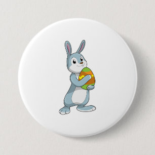 Badge Rond 7,6 Cm Lapin avec oeuf