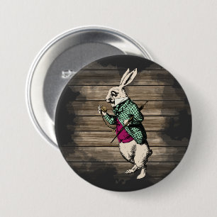 Badge Rond 7,6 Cm Lapin Blanc de Wonderland Mint
