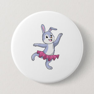Badge Rond 7,6 Cm Lapin comme Ballerina au Ballet