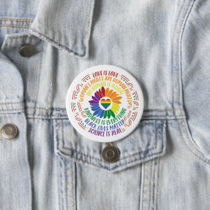 Badge Rond 7,6 Cm L'art du mot coloré sur la justice sociale 