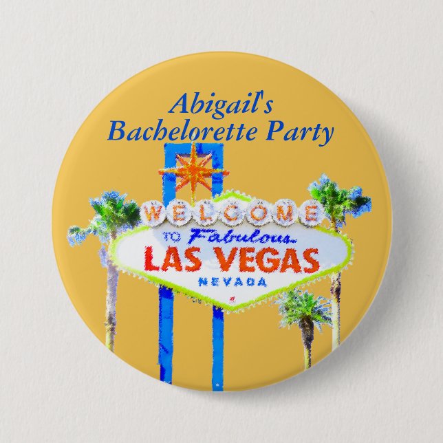 Badge Rond 7,6 Cm Las Vegas personnalisé Bachelorette (Devant)