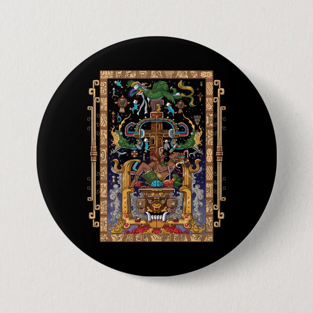 Badge Rond 7,6 Cm L'astronaute maya King Pakal (Devant)