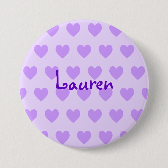 Badge Rond 7,6 Cm Lauren en violet (Devant)