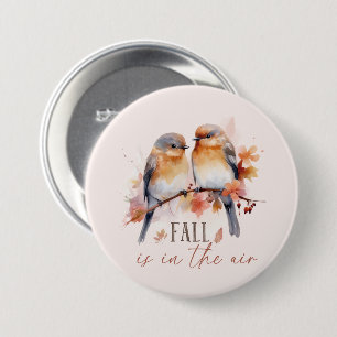 Badge Rond 7,6 Cm L'Automne Est Dans L'Air - Beaux Oiseaux Et Feuill