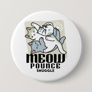 Badge Rond 7,6 Cm Laze Furr Days - Cute Lazy Cats Design