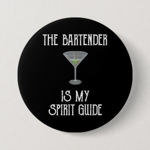 Badge Rond 7,6 Cm Le barman est mon guide de l'esprit Cocktail amusa