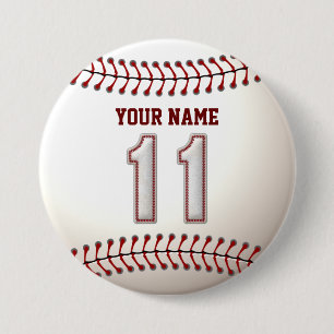 Badge Rond 7,6 Cm Le base-ball pique le joueur le numéro 11 et le