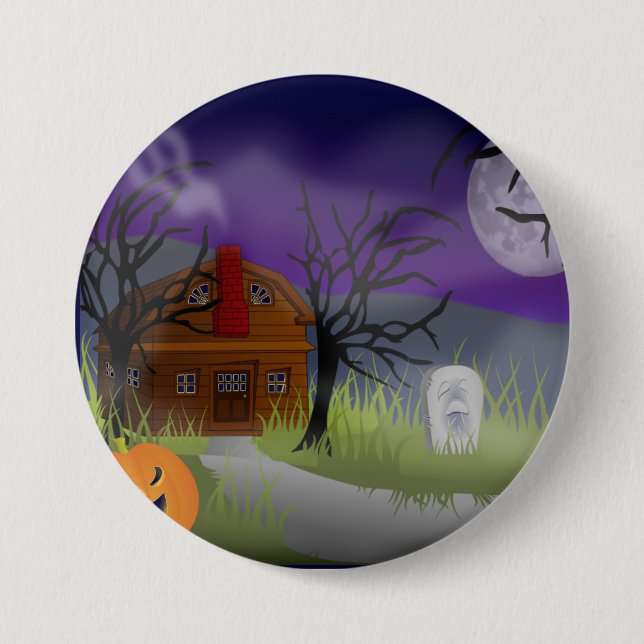 Badge Rond 7,6 Cm Le brouillard d'Halloween - (Devant)