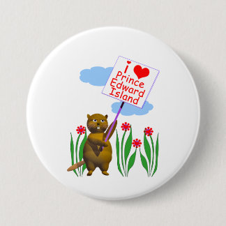 Badge Rond 7,6 Cm Le castor canadien aime Île-du-Prince-Édouard