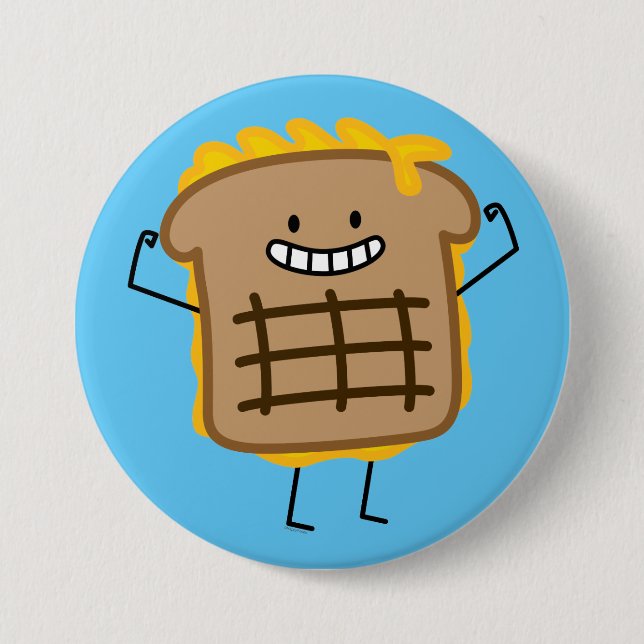 Badge Rond 7,6 Cm Le cheddar grillé de sandwich à fromage a grillé (Devant)