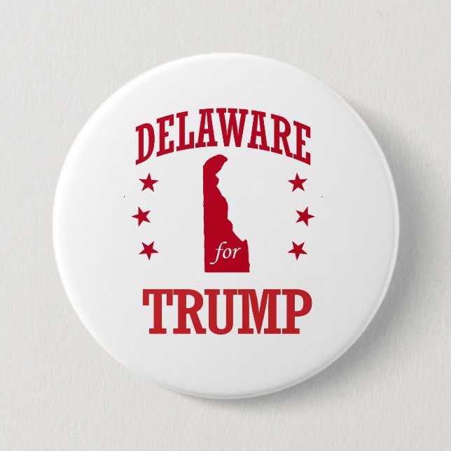 BADGE ROND 7,6 CM LE DELAWARE POUR DONALD TRUMP (Devant)