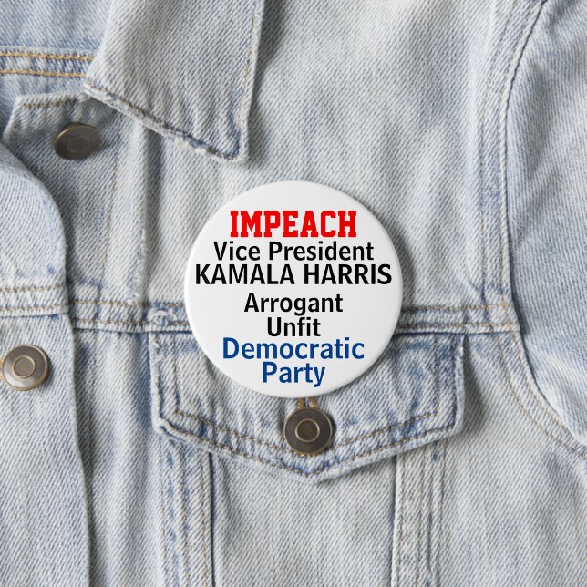 Badge Rond 7,6 Cm Le démocrate Impeach Harris (En situation)
