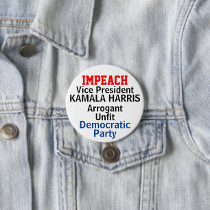 Badge Rond 7,6 Cm Le démocrate Impeach Harris