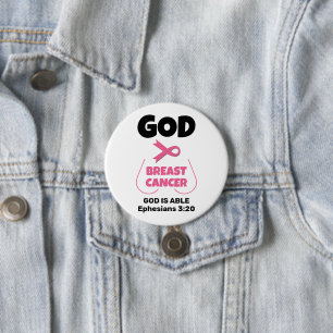 Badge Rond 7,6 Cm LE DIEU chrétien EST PLUS GRAND QUE LE CANCER DU S