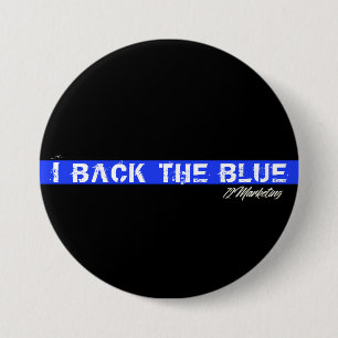 Badge Rond 7,6 Cm Le dos I la police bleue attrape le bouton