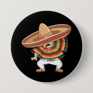 Badge Rond 7,6 Cm Le garçon mexicain Dabbing Poncho Cinco de Mayo