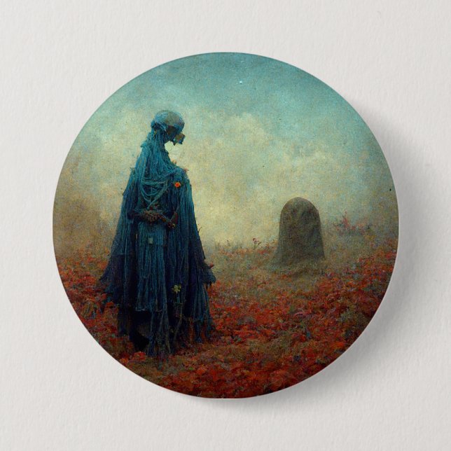 Badge Rond 7,6 Cm Le Grave Surreal Sci-Fi Imaginaire Alien (Devant)