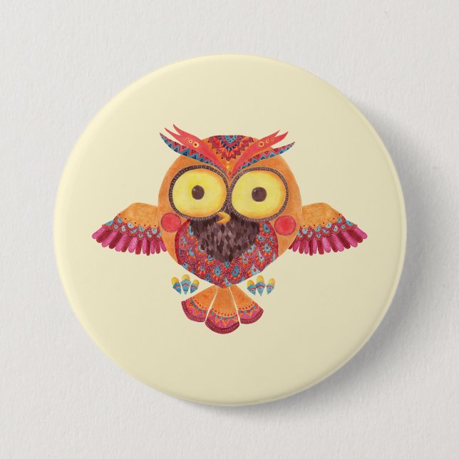 Badge Rond 7,6 Cm Le hibou exceptionnel (Devant)