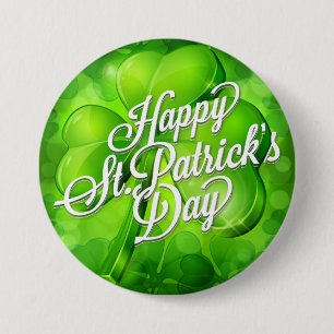 Badge Rond 7,6 Cm Le jour de St Patrick - shamrock et art de mot