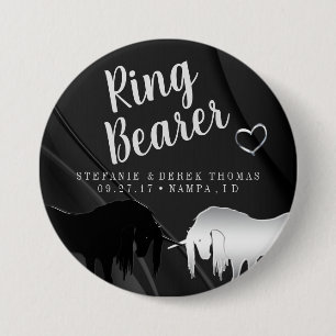 Badge Rond 7,6 Cm Le Mariage de la licorne mystique (Porteur d'annea