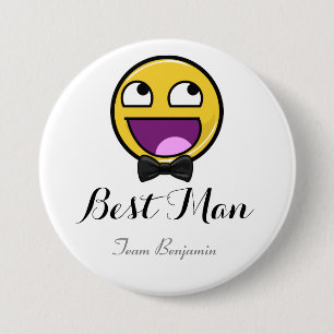 Badge Rond 7,6 Cm Le meilleur bouton de mariage d'homme de visage