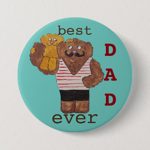 Badge Rond 7,6 Cm Le meilleur ours de papa d'homme fort de cirque de