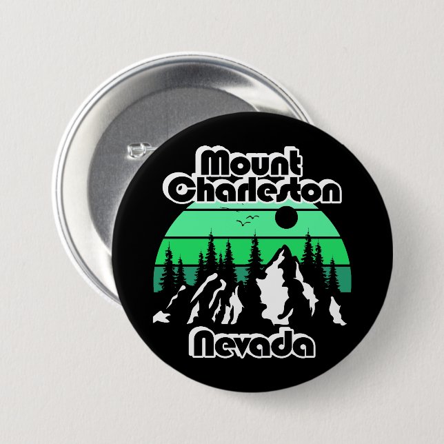 Badge Rond 7,6 Cm Le Mont Charleston Nevada (Devant & derrière)