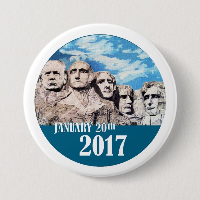 Badge Rond 7,6 Cm Le mont Rushmore, le 20 janvier 2017 (Devant)