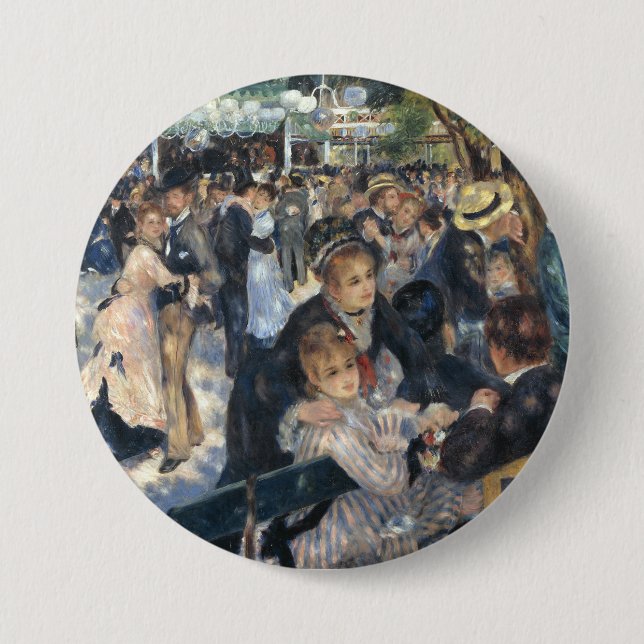 Badge Rond 7,6 Cm Le Moulin de la Galette de Renoir (Devant)