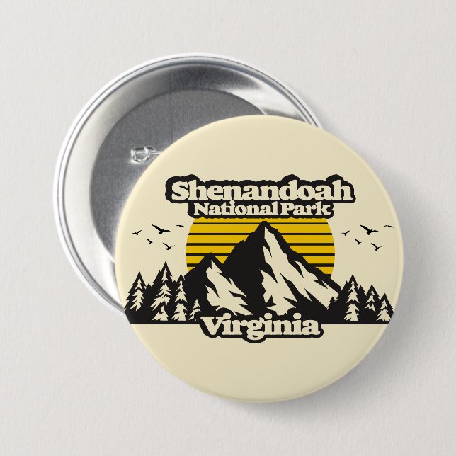 Badge Rond 7,6 Cm Le Parc national de Shenandoah (Devant & derrière)